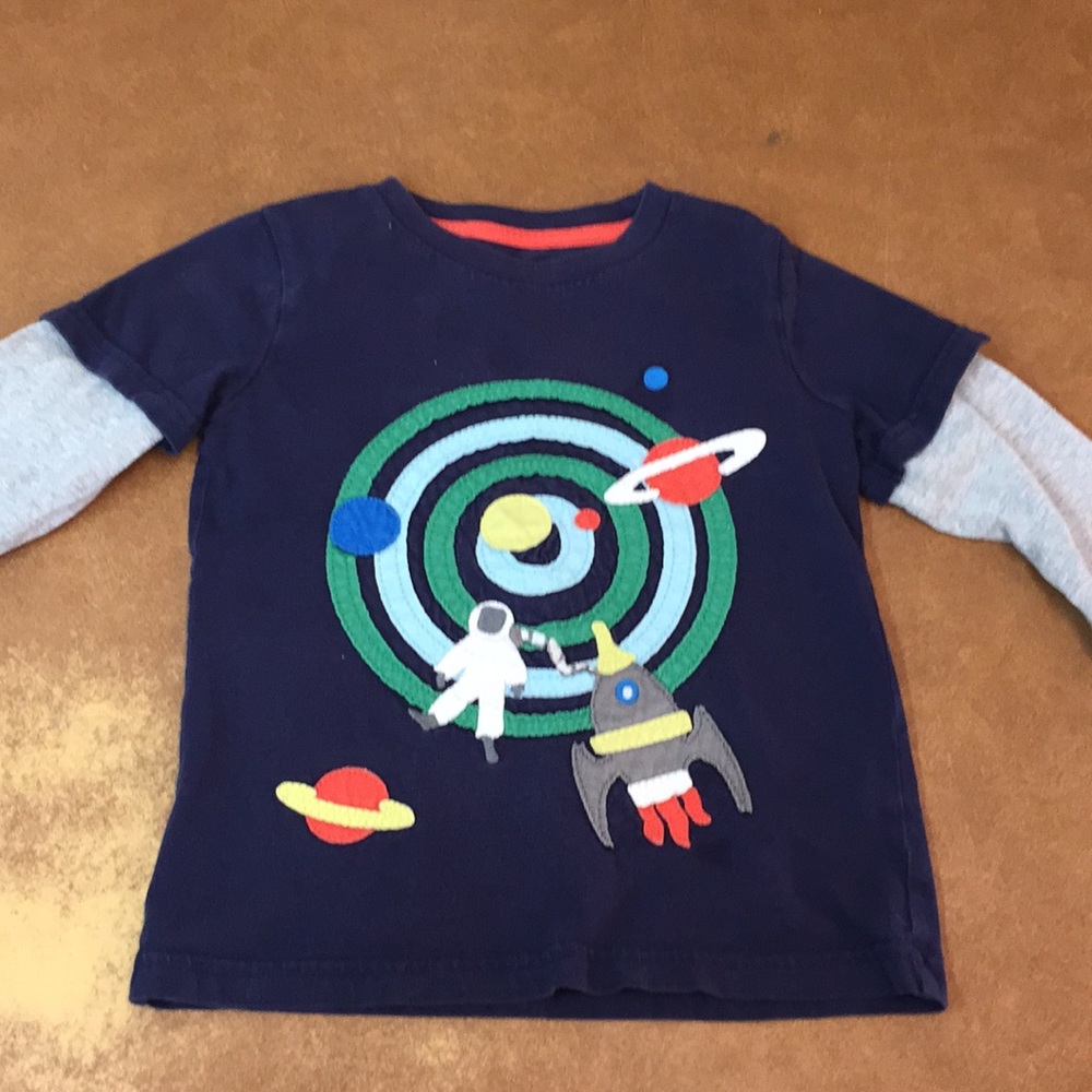 Mini Boden Applique Long Sleeve Shirt